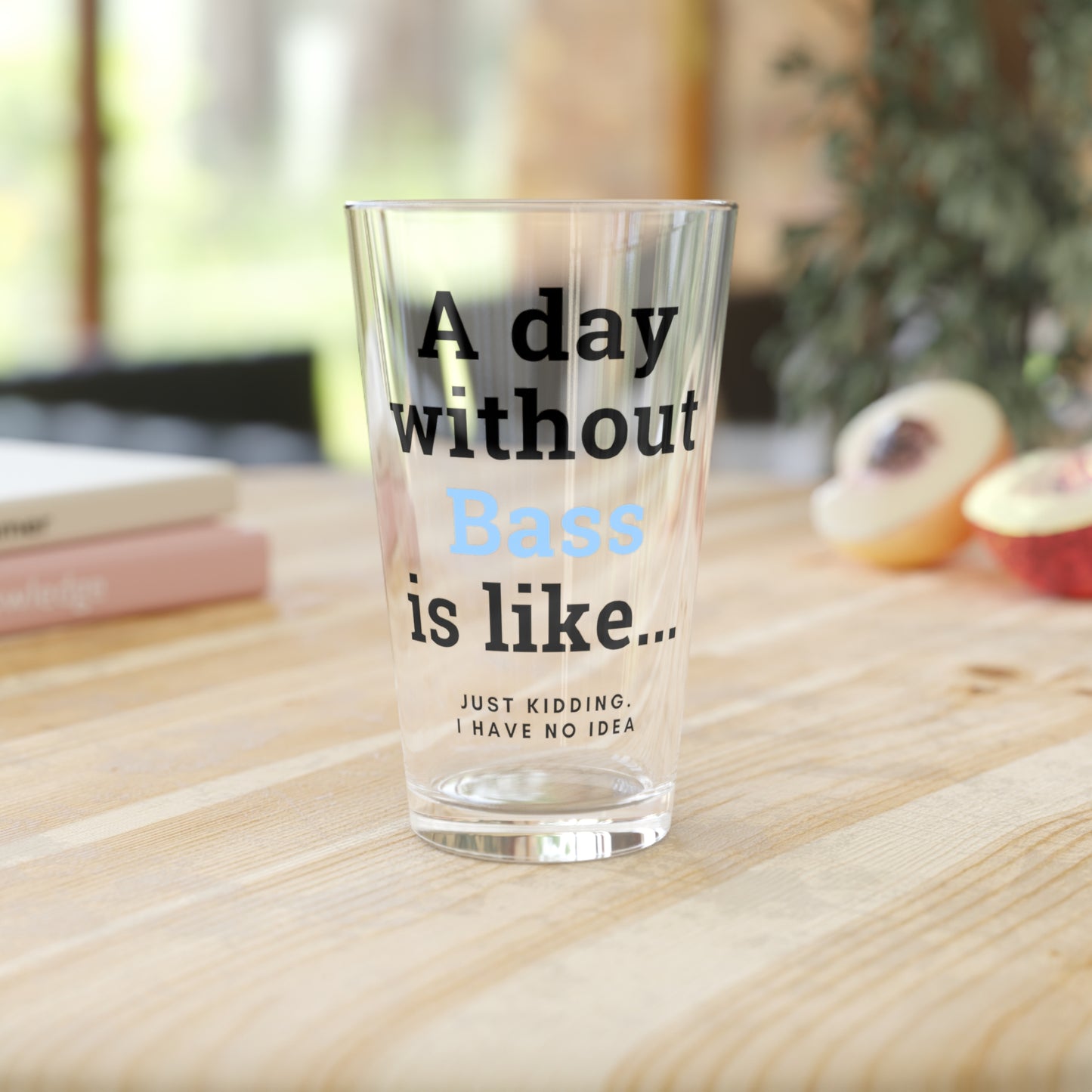 Music Pint Glass - A Day Without Bass